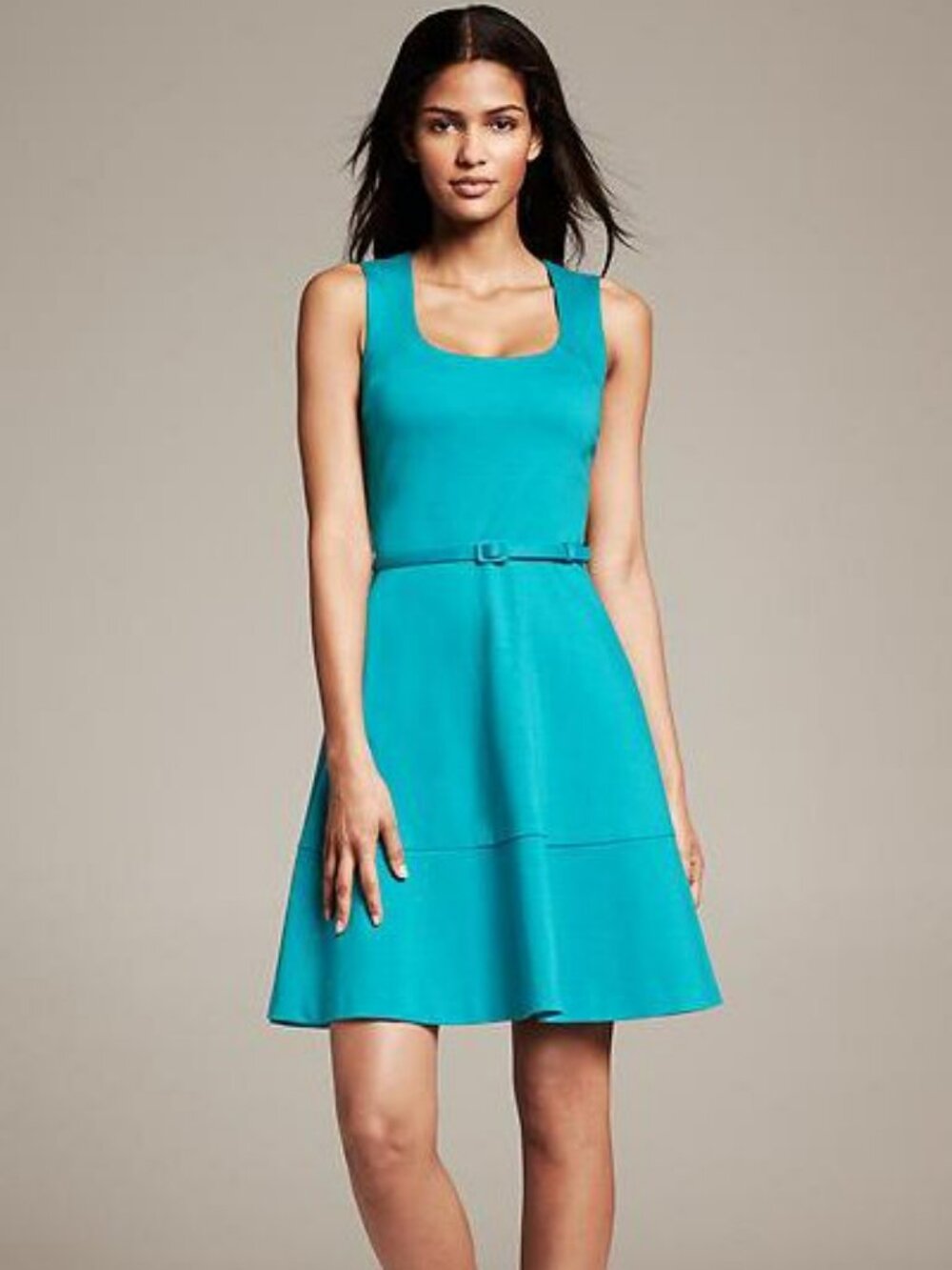 Banana Republic Knit Carrie Belted Fit & Flare Dress 4